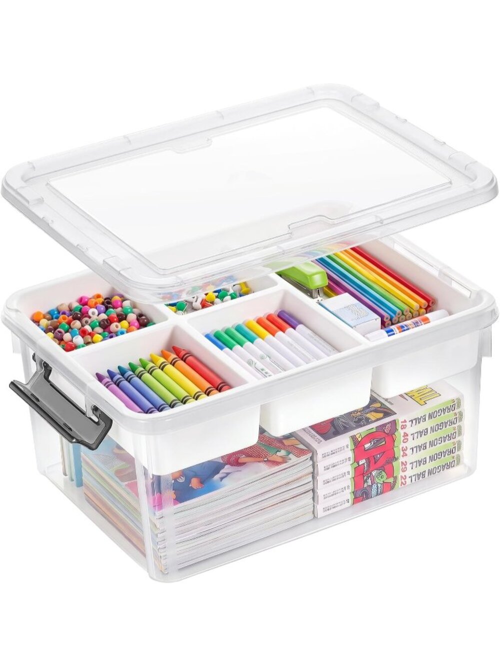 New 17QT Clear Craft Organizers and Storage Box with Removable Tray